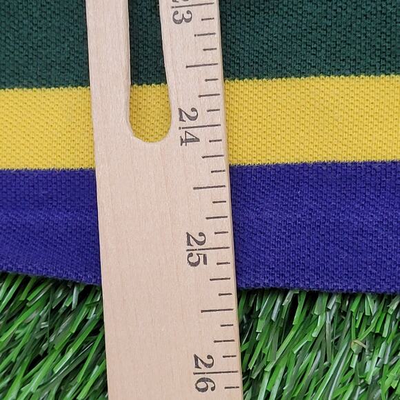 Ralph-Lauren Scribble Striped Polo Shirt S/M 18x25 Cropped - Picture 10 of 13